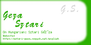 geza sztari business card